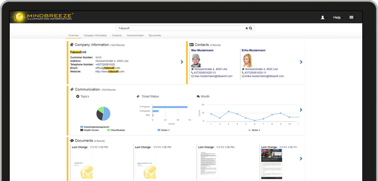 Mindbreeze InSpire screenshot: Mindbreeze InSpire overview