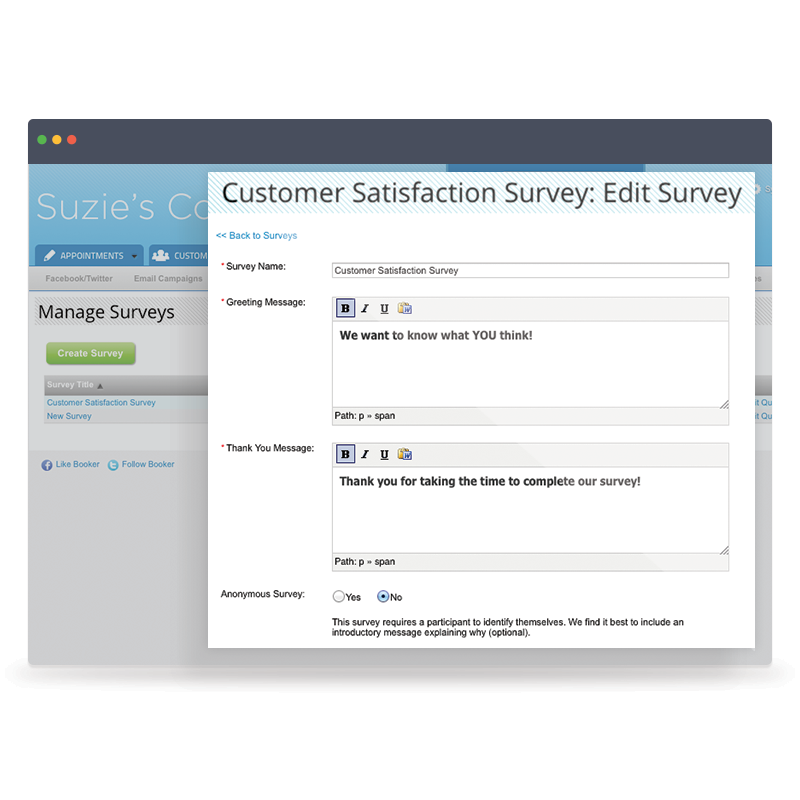 Booker Software - Customer satisfaction survey in Booker