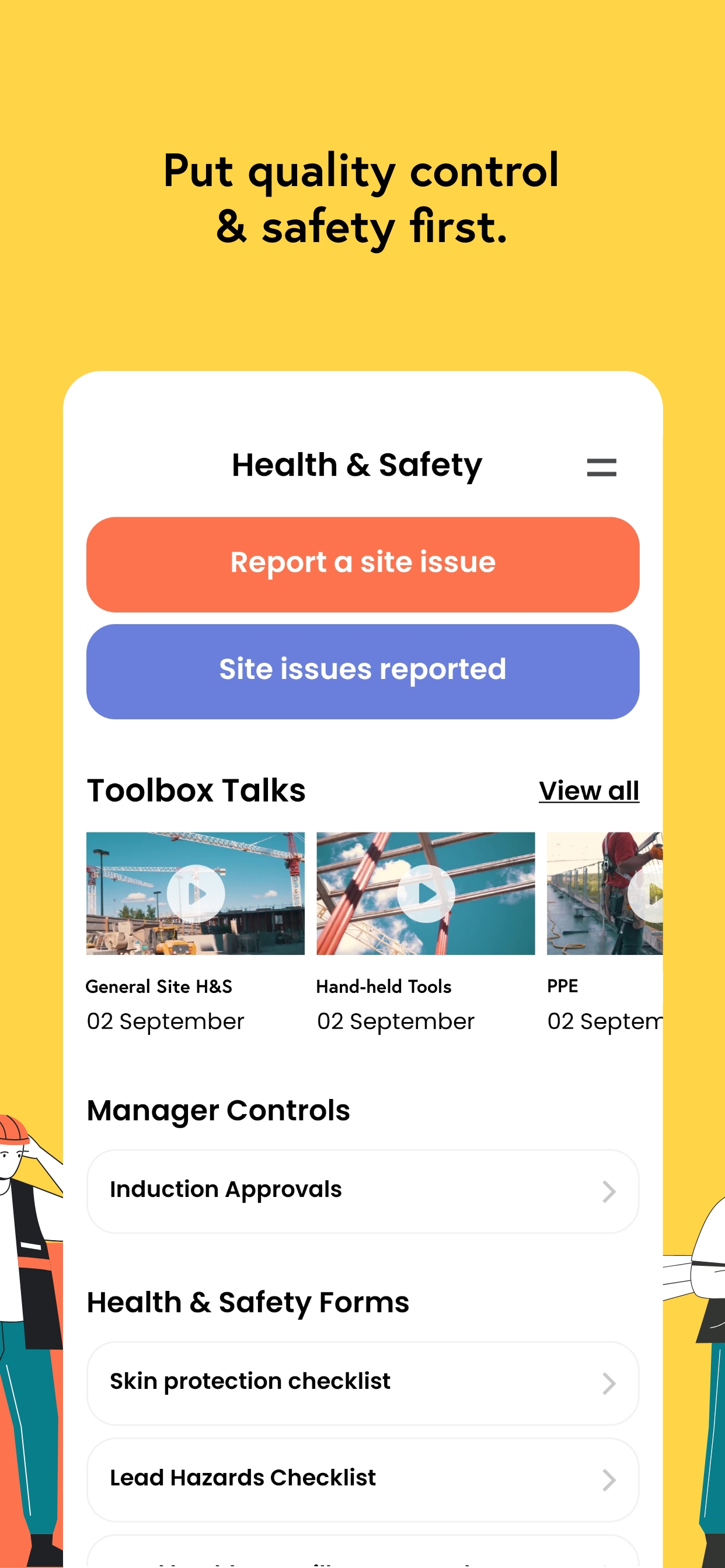 ConstructApps screenshot: Health and safety all in one space 
