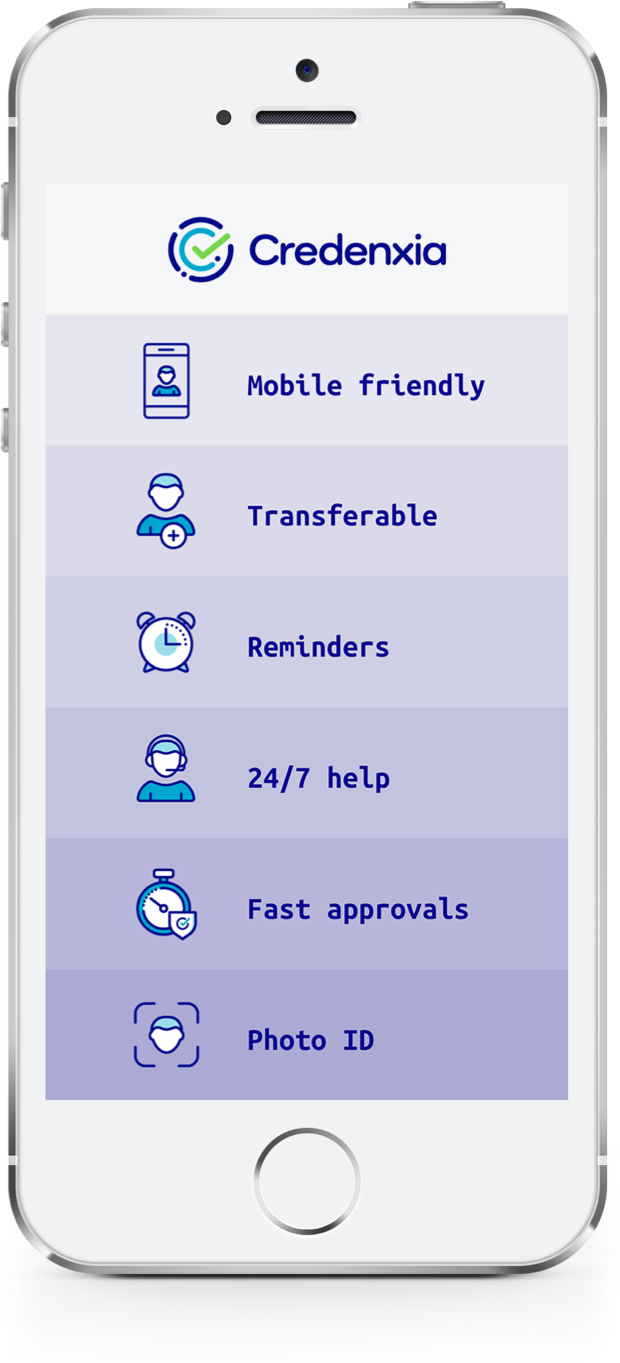 Credenxia mobile interface