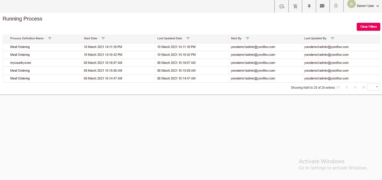 Yoroflow screenshot: Process Automation