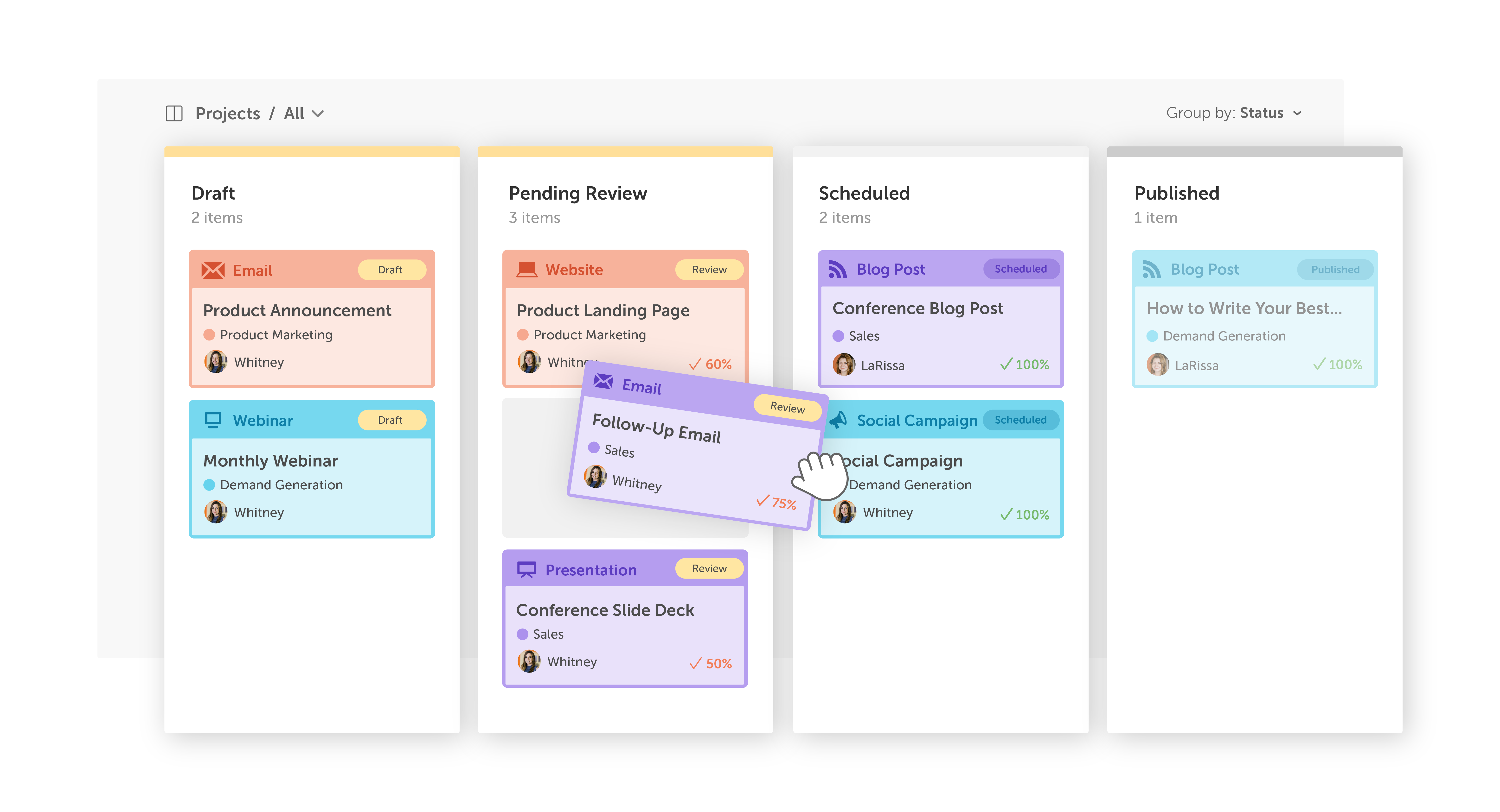 Triage & prioritize projects with Kanban Boards. Idea Board is a customizable Kanban Board to field requests, earn stakeholder buy-in before execution, and save ideas without distracting your current work schedule.