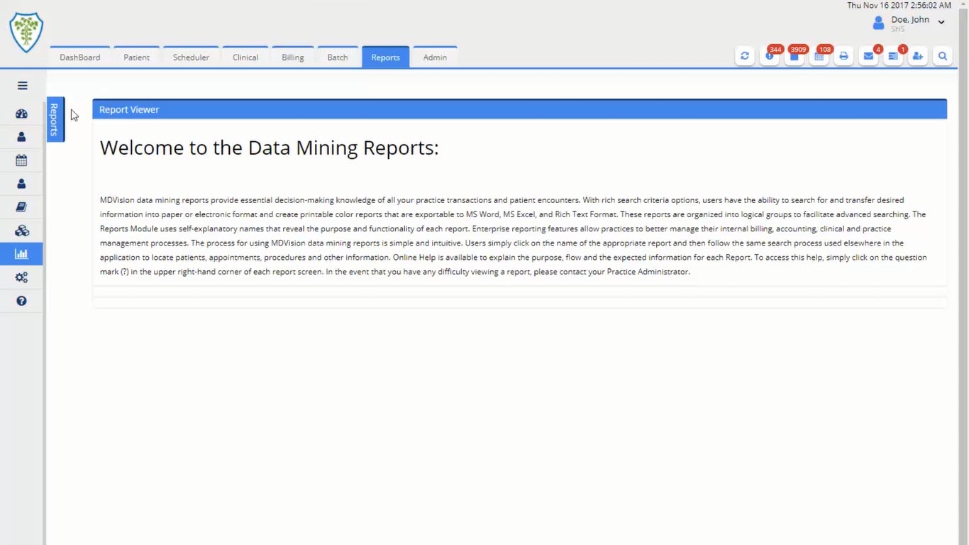 Data mining reports