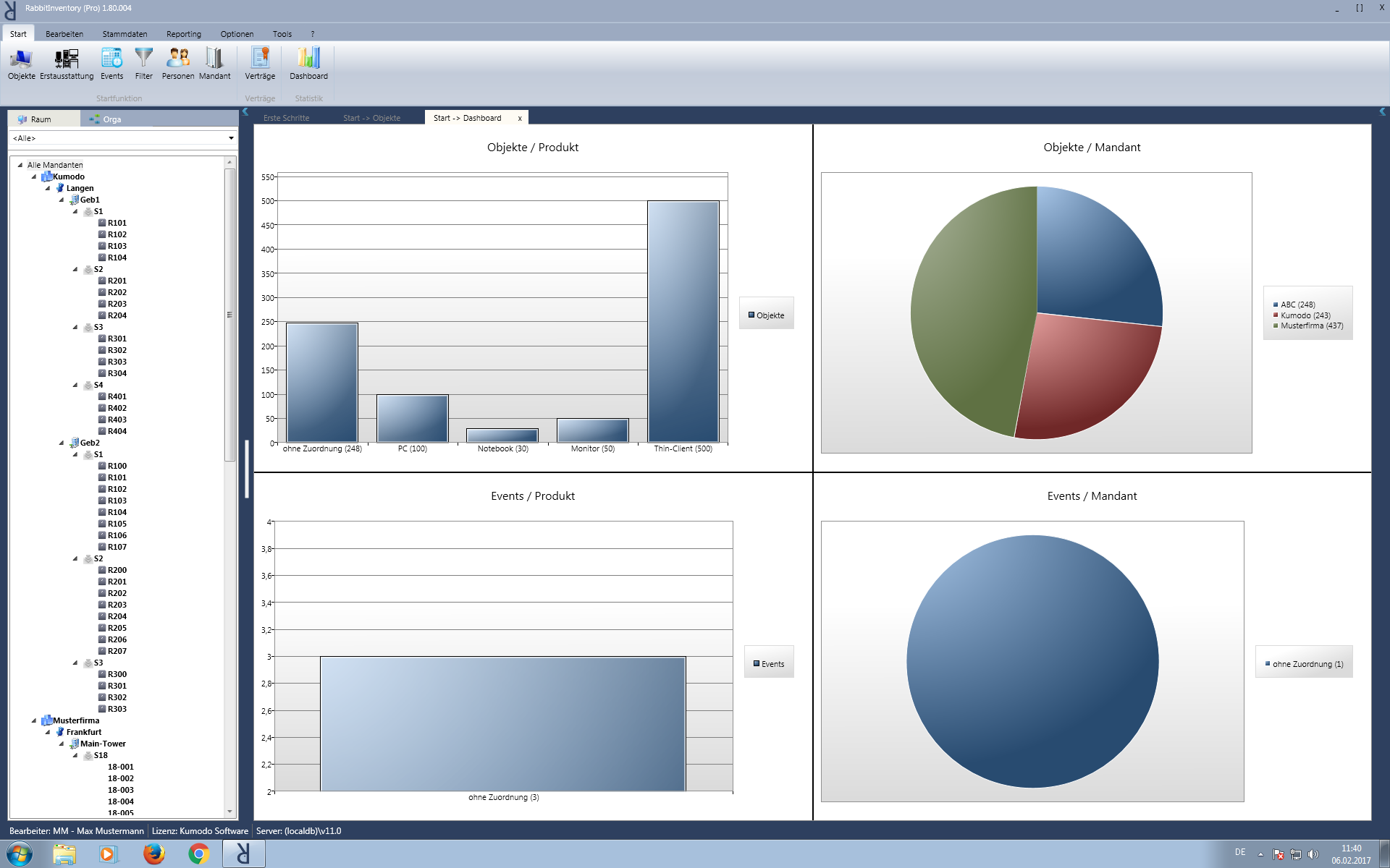 RabbitInventory screenshot: Dashboard