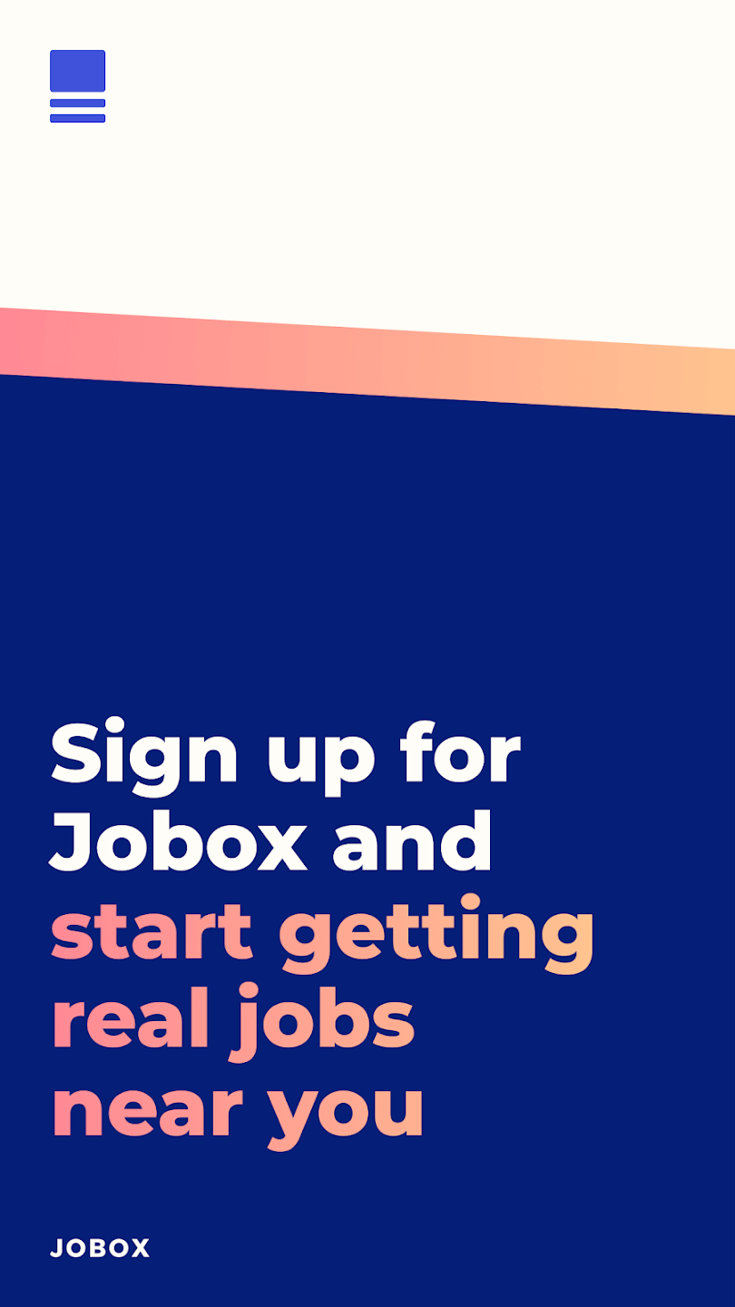 Sign up for Jobox