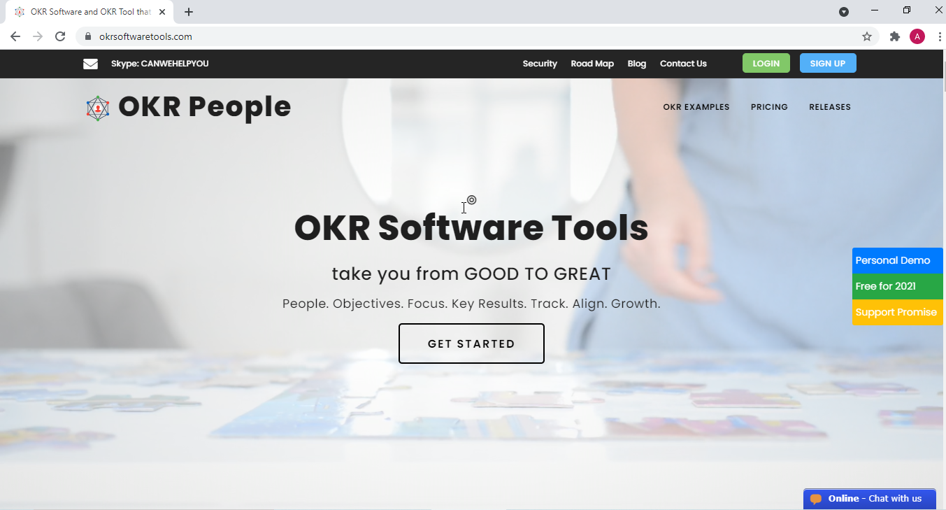 OKR Software Tools screenshot: https://www.okrsoftwaretools.com/