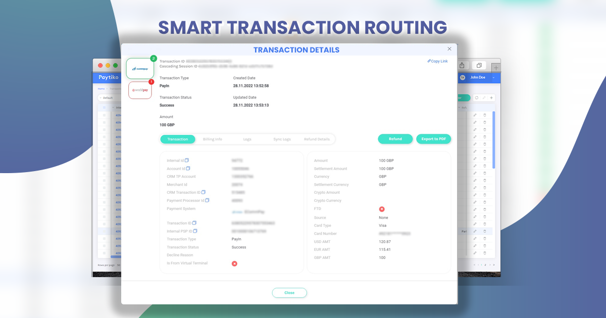 Smart Transaction Routing" automatic cascading"