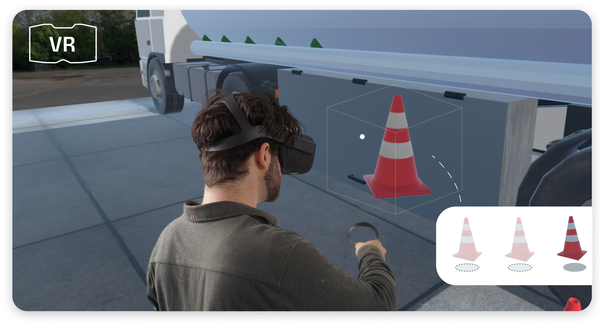 3spin Learning Asset Placement: With our easy-to-use VR learning platform you can easily place assets whereever you want in your training.