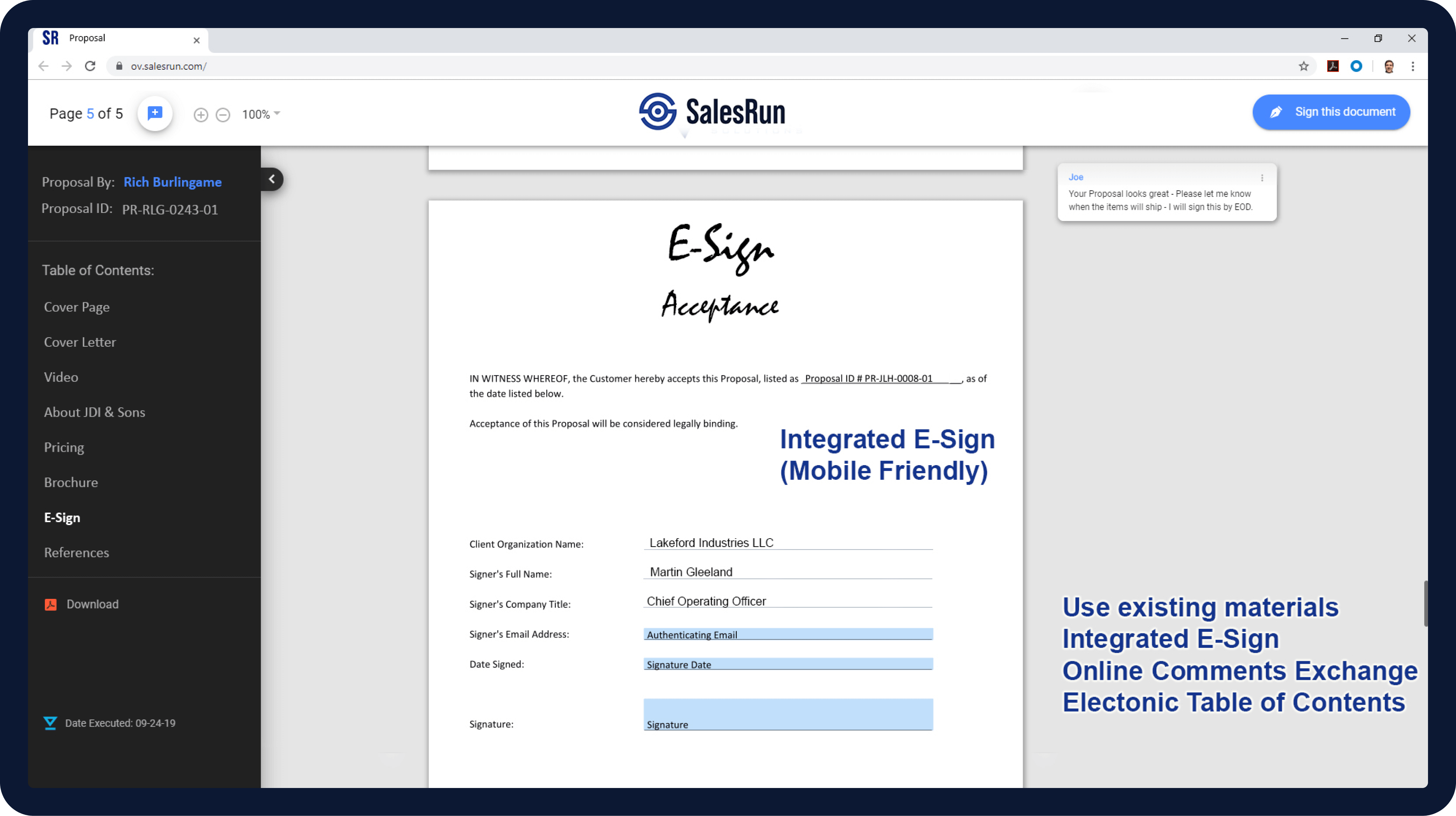 SalesRun e-sign
