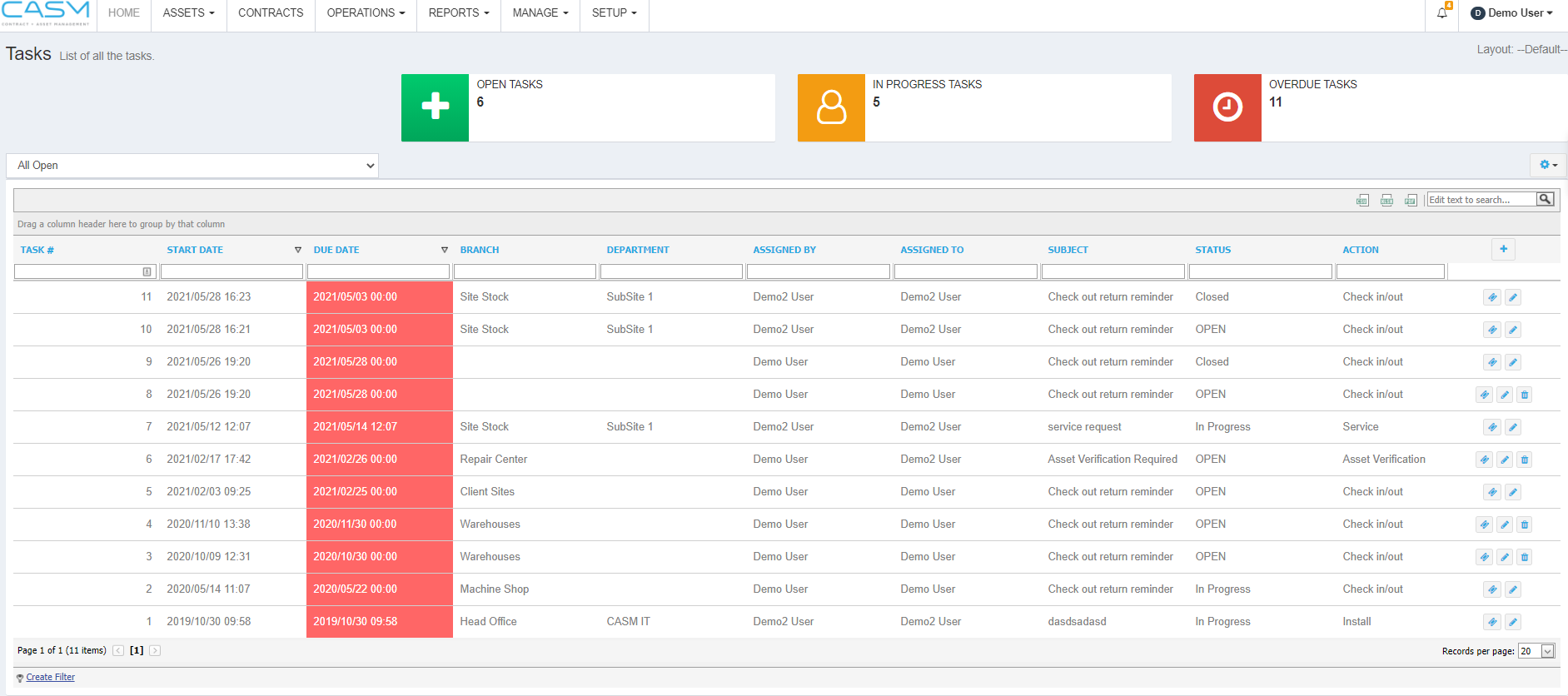 CASM Software - Task View