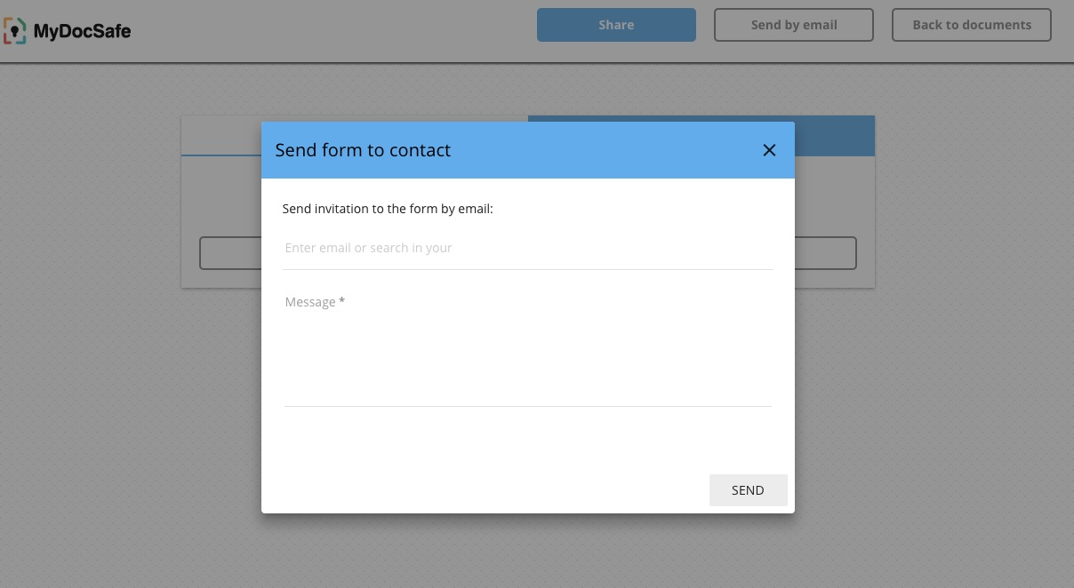 MyDocSafe Software - Sending electronic forms