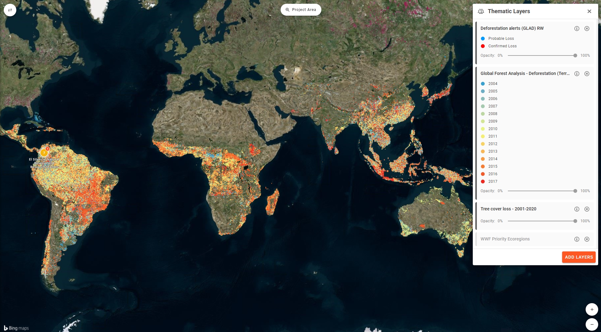 Use global data layers to demonstrate your impact.
