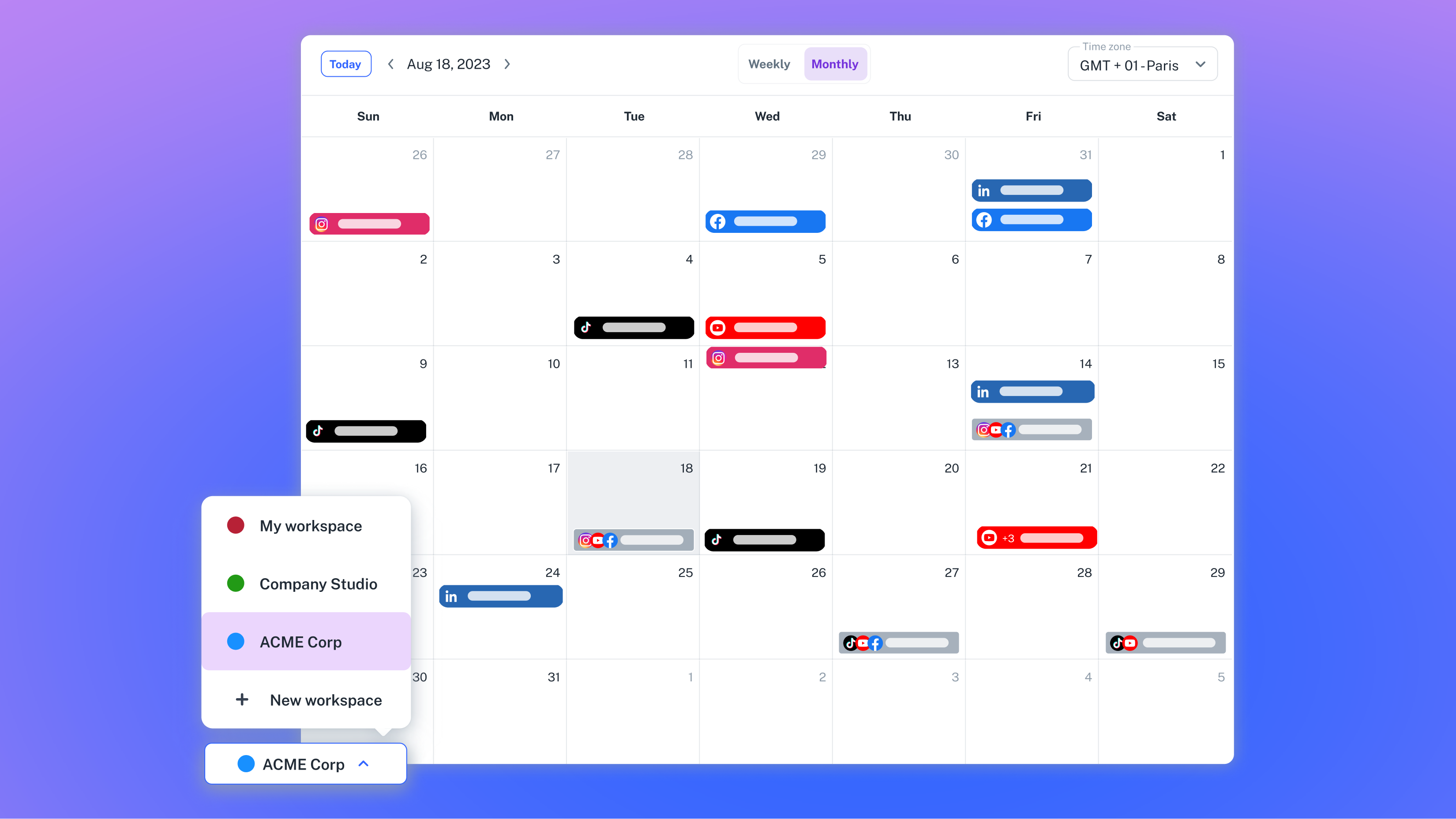 Content Calendar to visualize all your drafts and scheduled posts