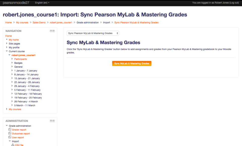 MyLab grades synchronization
