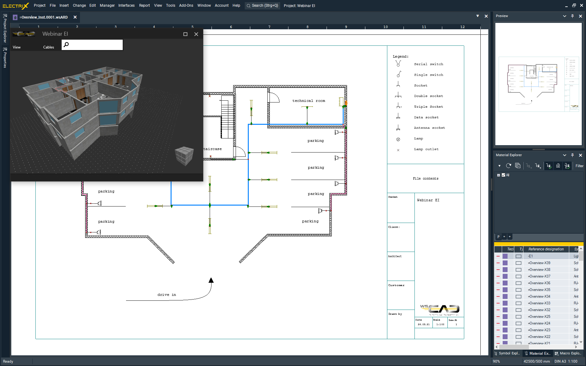 WSCAD ELECTRIX Software - Electrical Installation - Electrical Installation Designers and engineers involved in building system technology can rely on WSCAD Electrical Installation to design high and low voltage installations, as well as antenna and fire alarm systems.