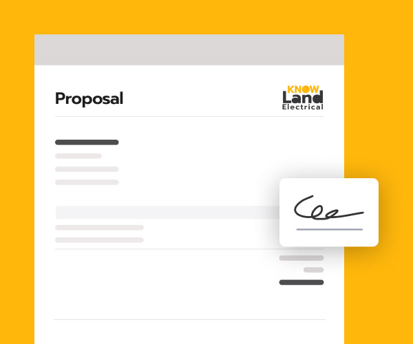 Send custom proposals, get them e-signed, and get to work.