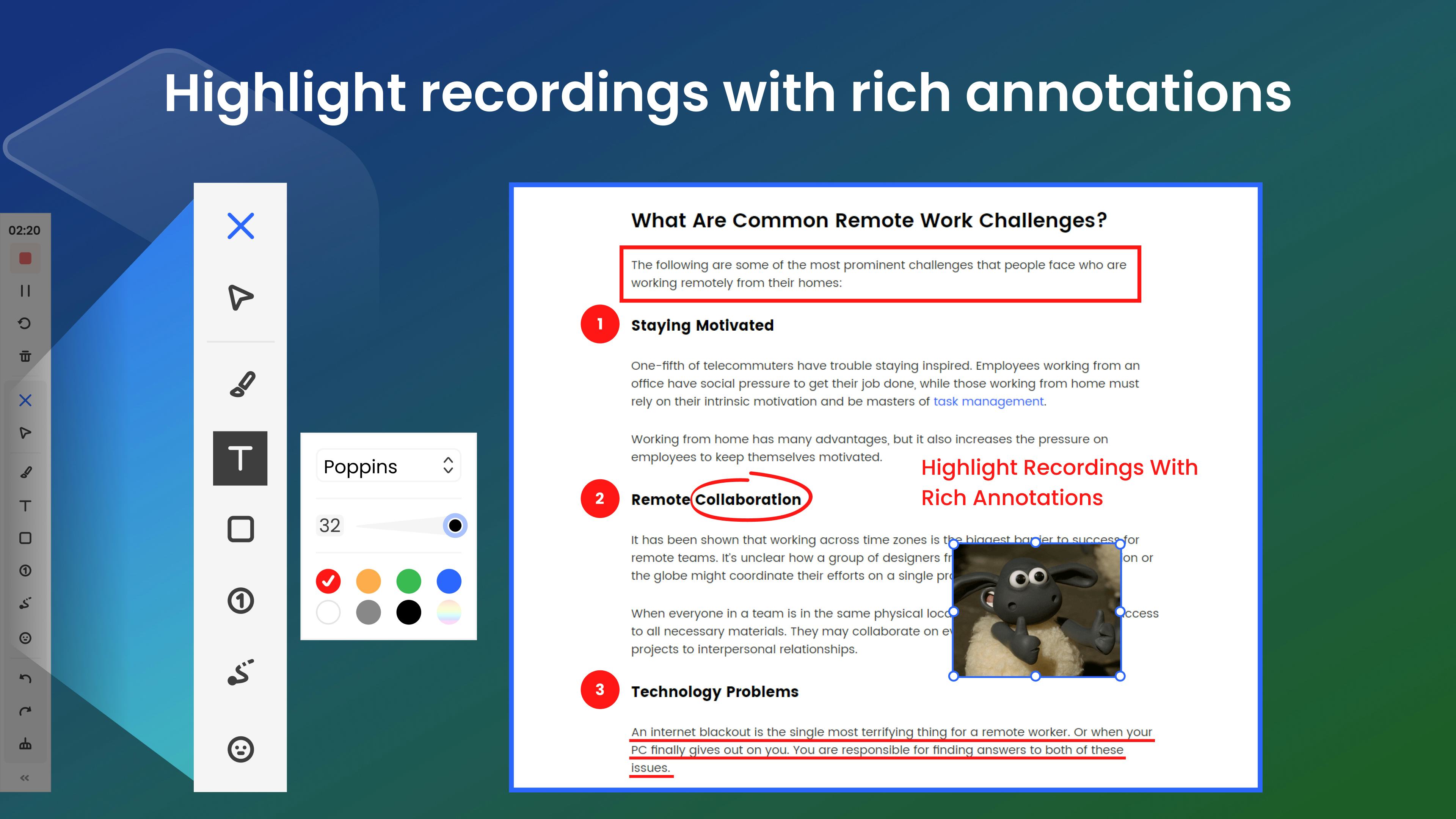 Gemoo Recorder Software - Highlight recordings with rich annotations