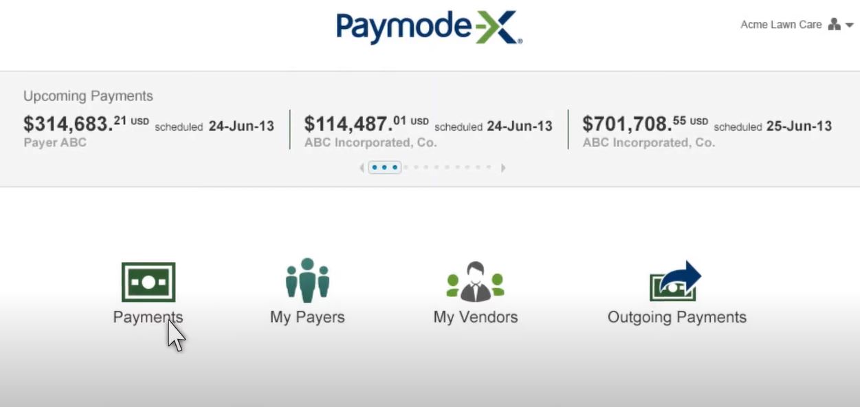 Paymode-X payments