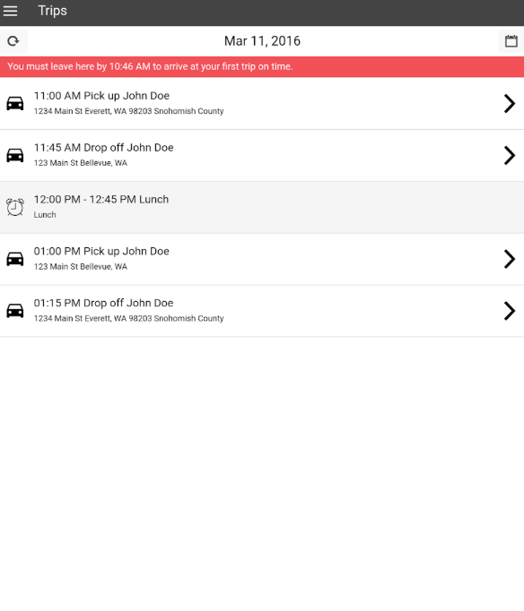 DispatchBot trip schedule