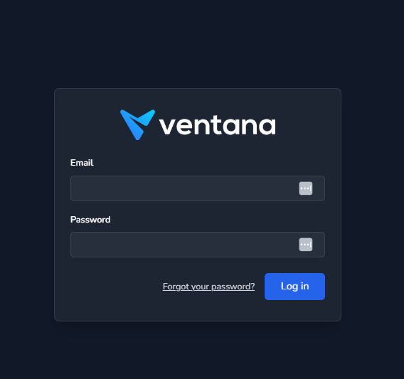 Ventana screenshot: Ventana login