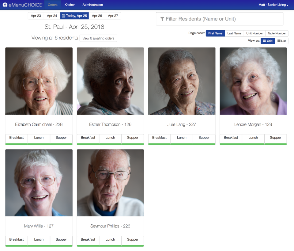 eMenuCHOICE resident database
