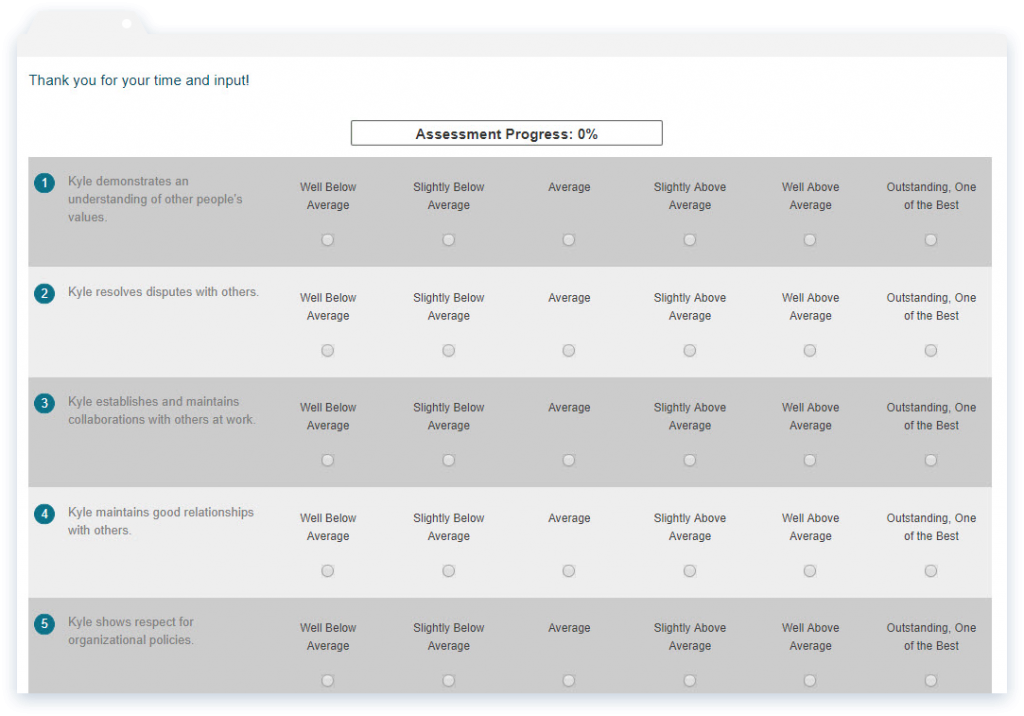 Online reference check assessments are simplified with multiple choice answers and can be completed anonymously