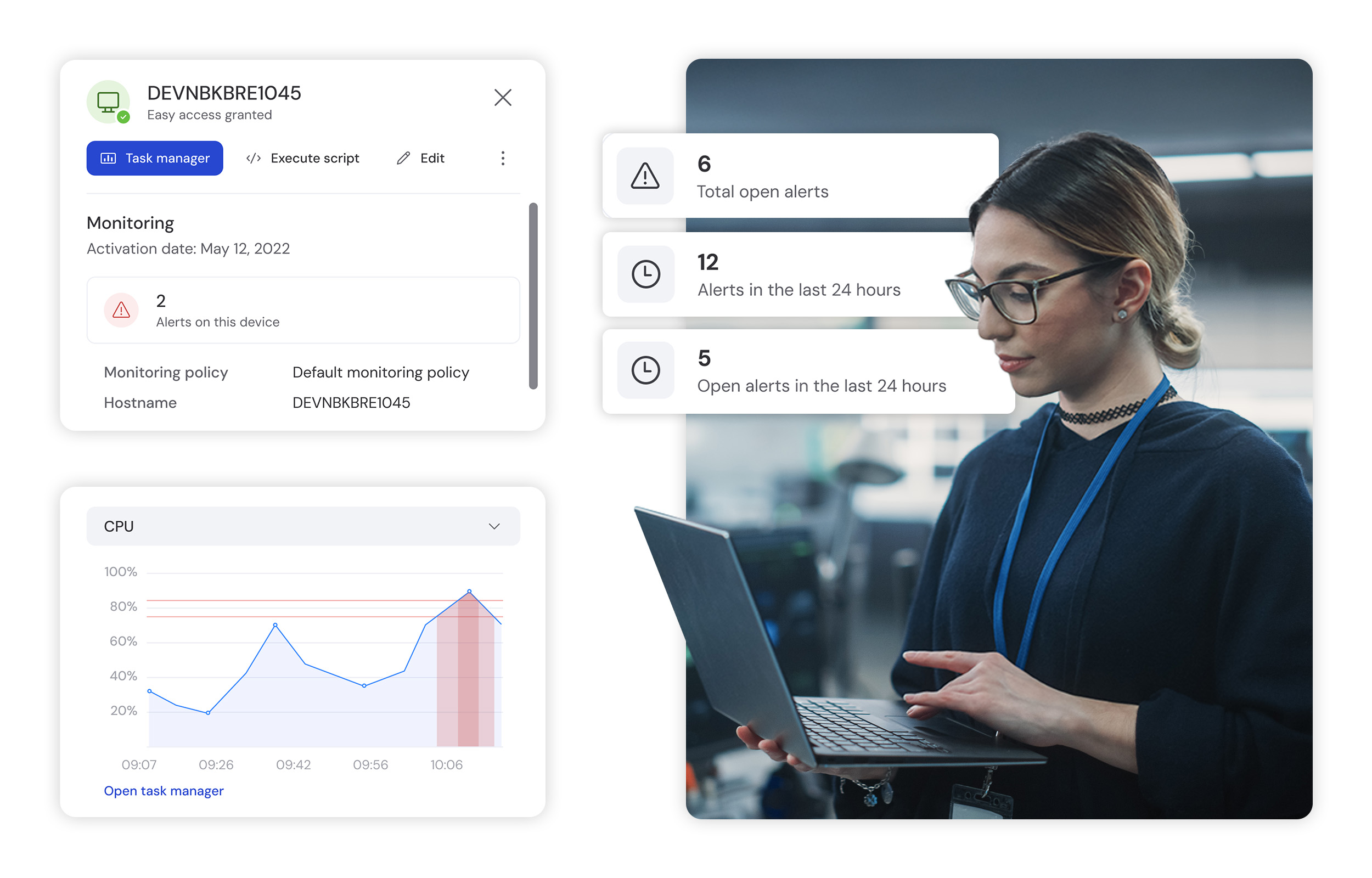 TeamViewer Software - The interface to monitor and manage devices proactively.