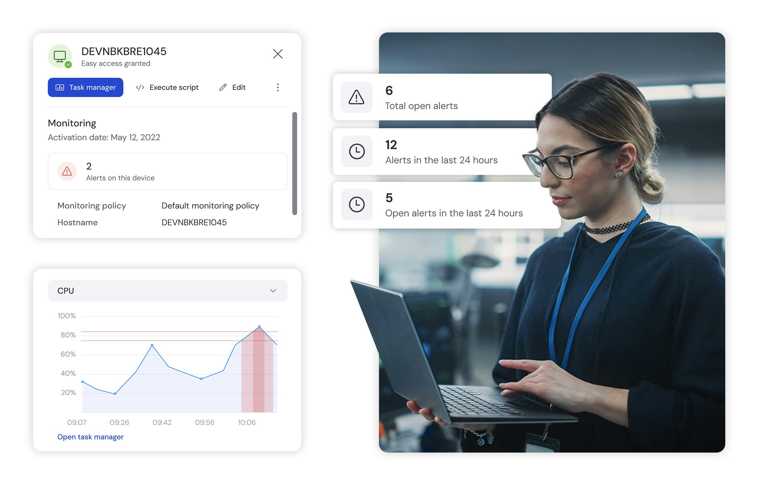 TeamViewer Software - The interface to monitor and manage devices proactively.