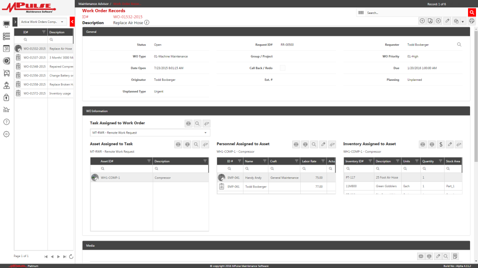 Work order management