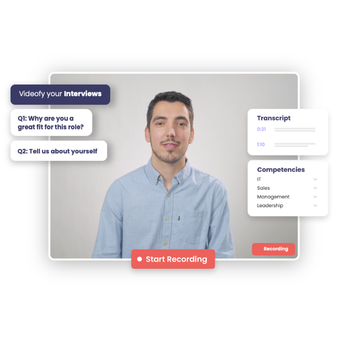 Cammio screenshot: Allow candidates to personally introduce themselves to you anytime, anywhere and on any device with automated video interviews & drastically speed up your process 🚀