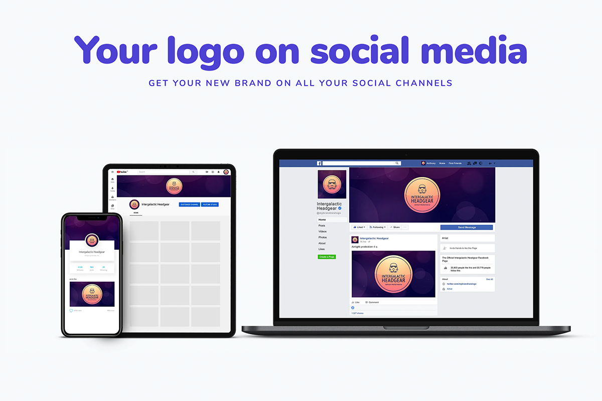 The professional logo package includes social media files