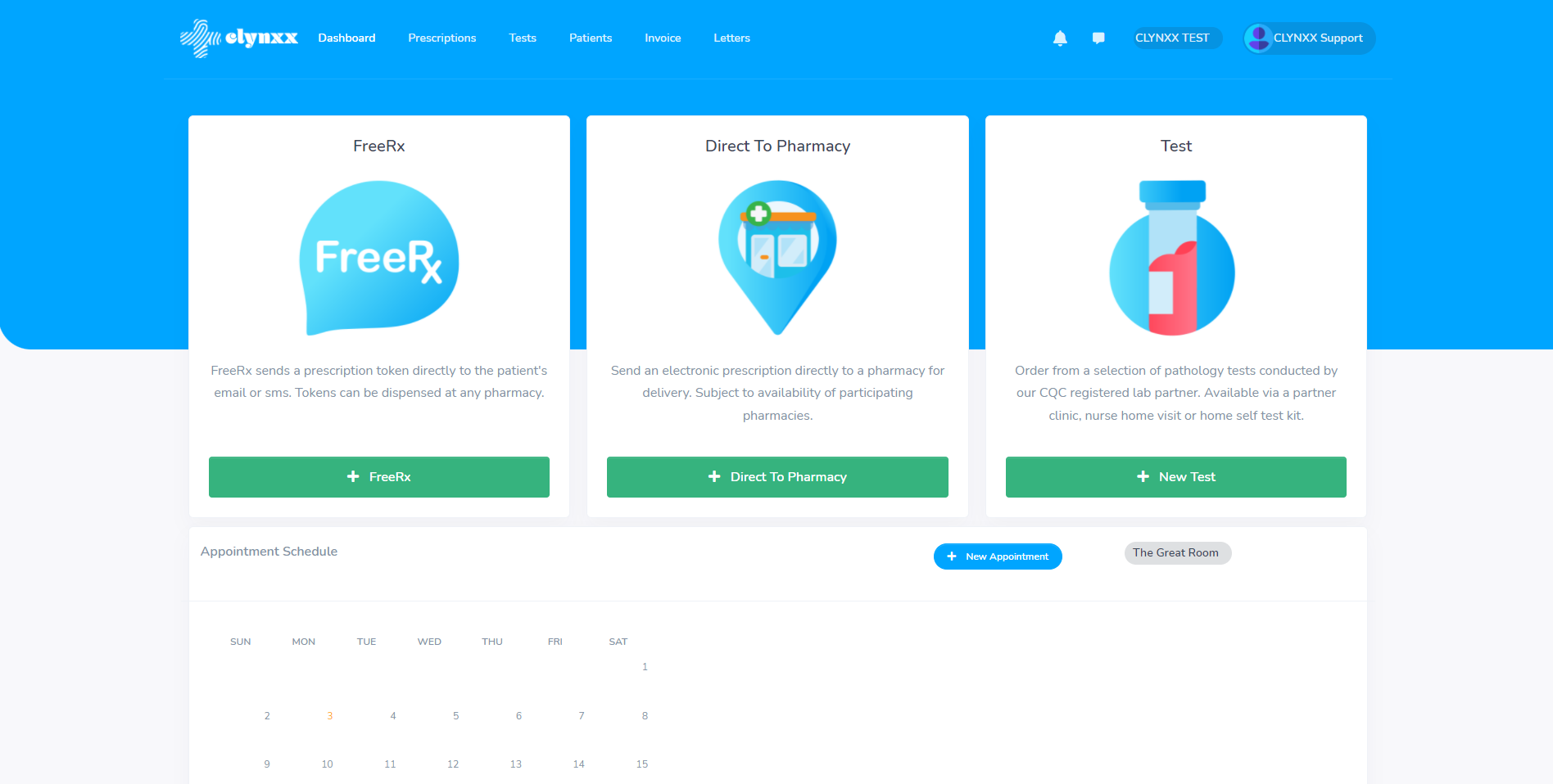 Clynxx screenshot: Clynxx Dashboard