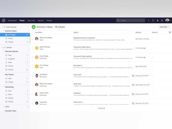 Teamwork Desk Software - Desk 2.0 Smart Inbox