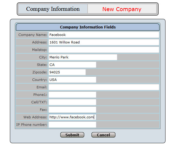 Company Information Form