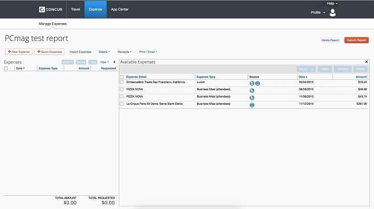 SAP Concur Software - Concur generate reports