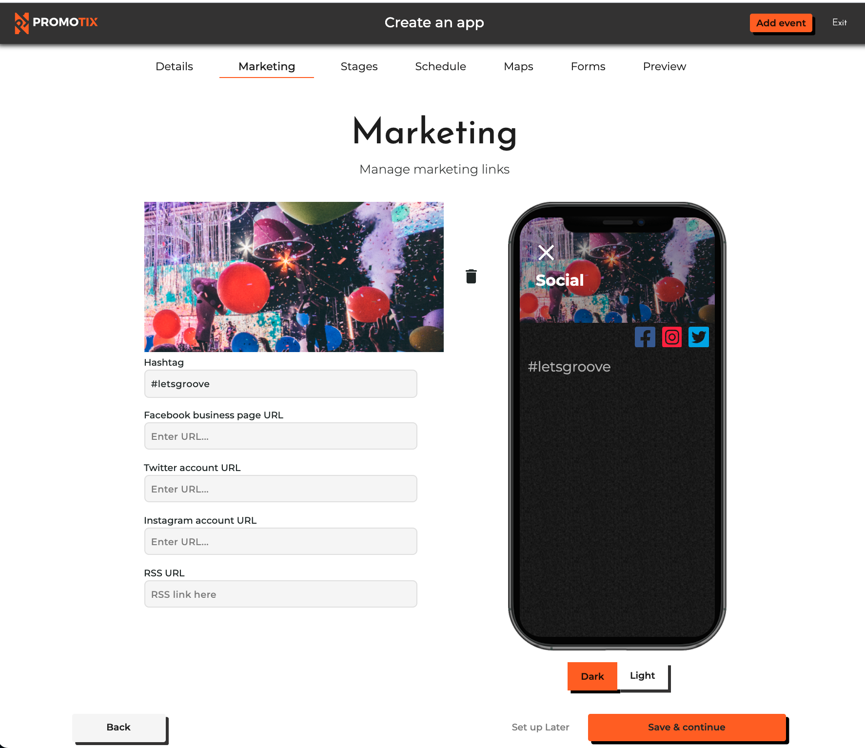 Create custom branded event mobile apps without coding knowledge or developers and launch them in the app stores