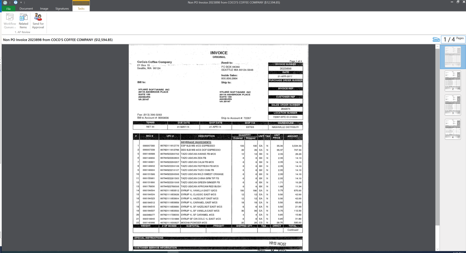 OnBase Software - Approval for Ad-hoc task