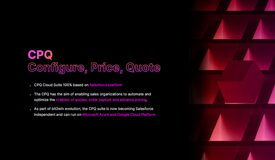 Bit2win CPQ, Configure Price and Quote Software solution