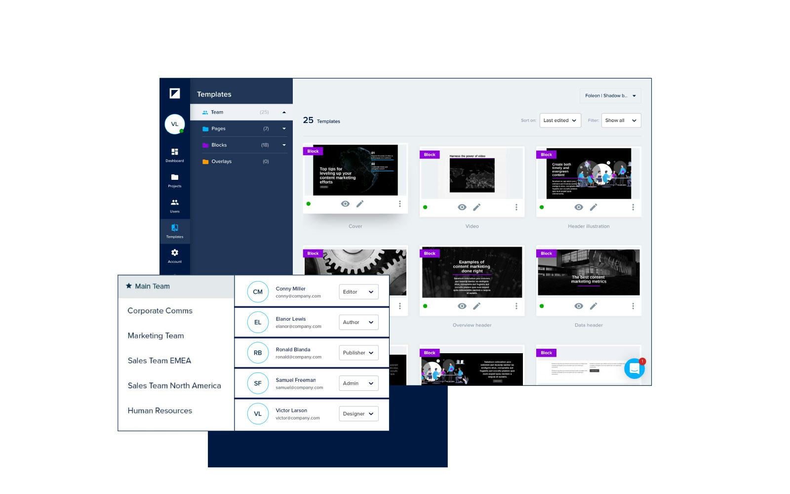Foleon Software - Collaborate between teams and scale interactive content creation effectively with user roles and powerful templates that let you stay on-brand.