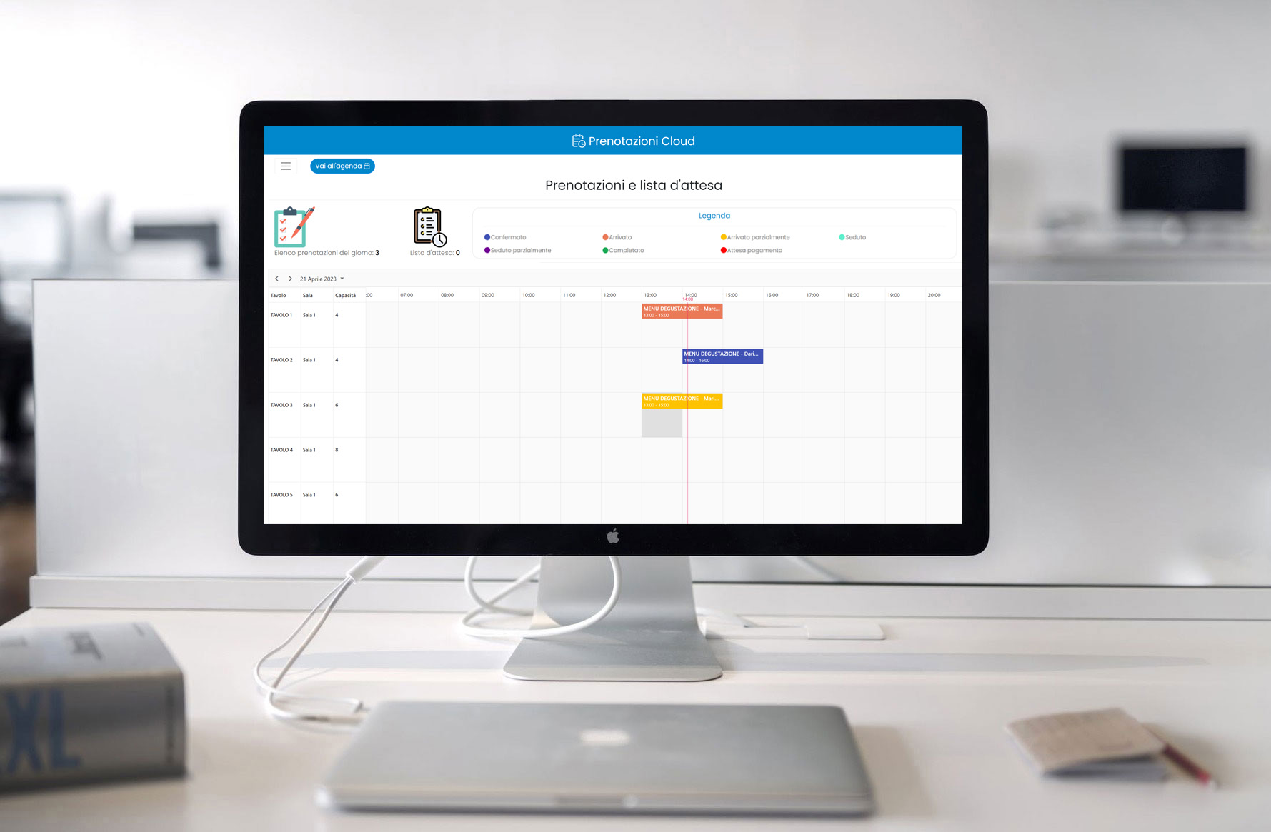 Prenotazioni Cloud screenshot: Agenda