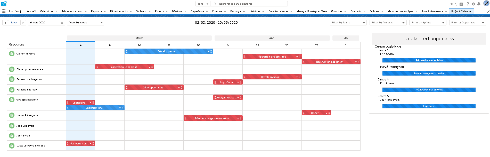 Flexiproj Software - Calendar feature