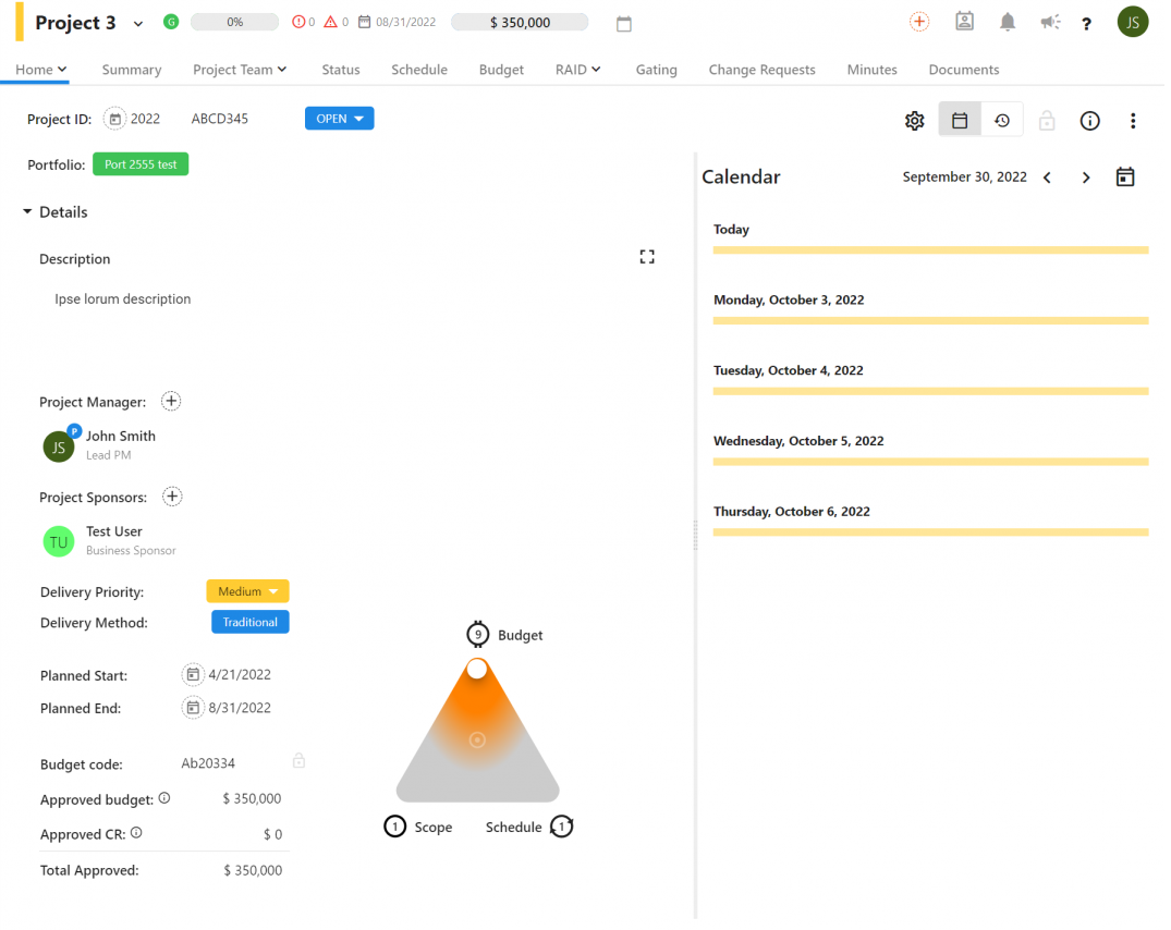 Completix screenshot: Completix project page