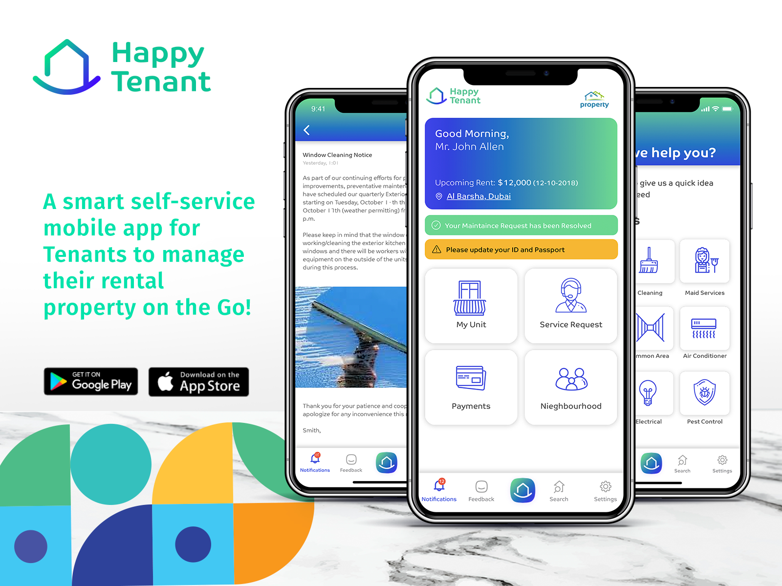 HappyTenant - mobile app for tenants that meets the needs and demands of the modern tenant. Bring transparency, efficiency and joy to the tenancy and property management experience!
