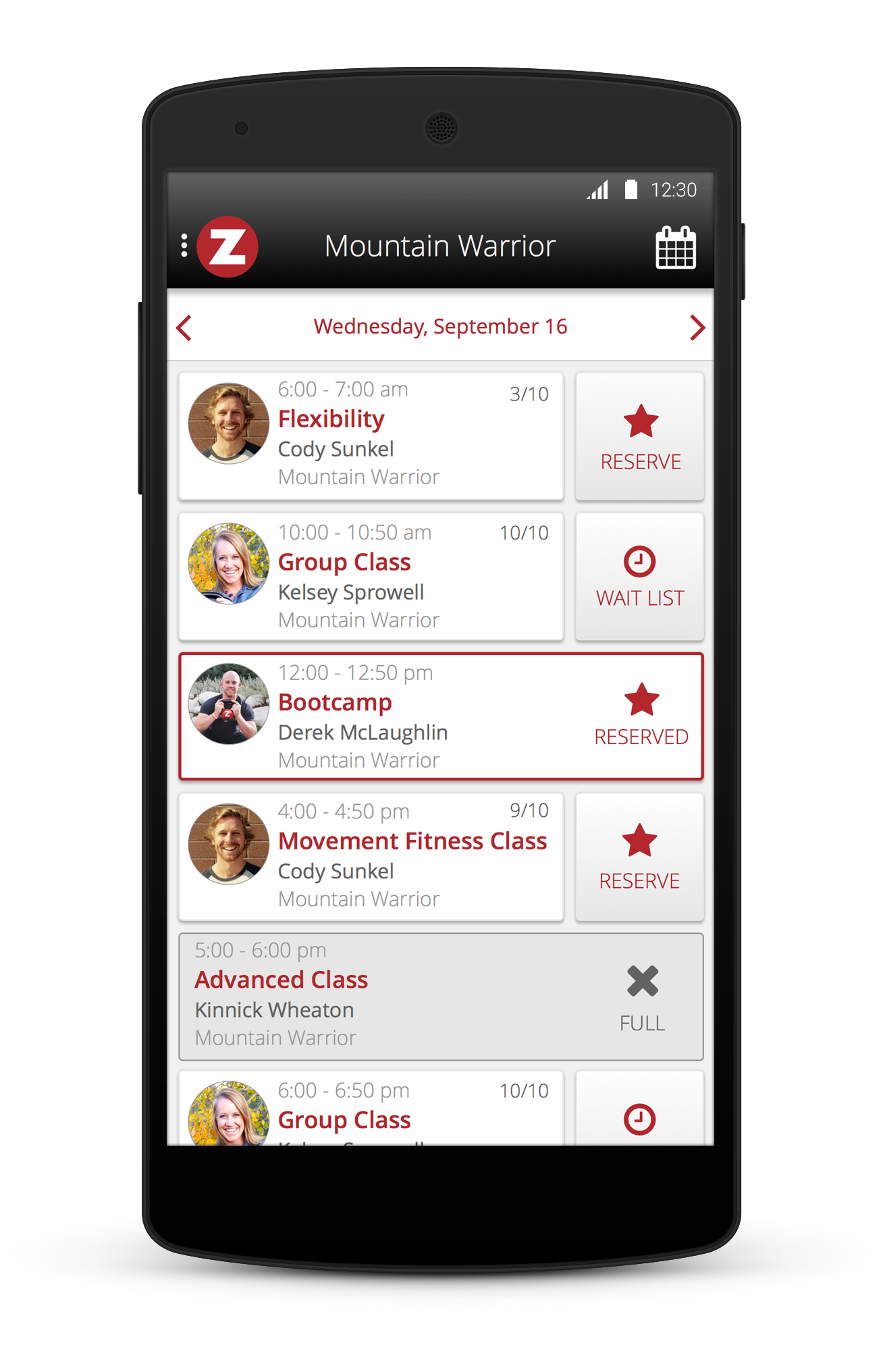 Zen Planner Software - Within the easy-to-navigate app, members can view available classes and quickly reserve their spot with a single tap. To help with class selection, individuals can also see which of their fellow athletes have signed up for a specific class.