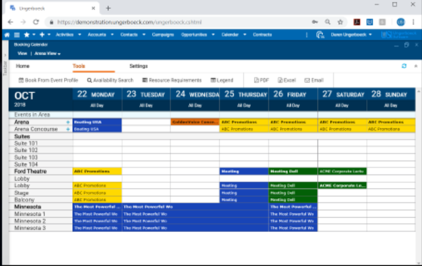 Ungerboeck booking calendar