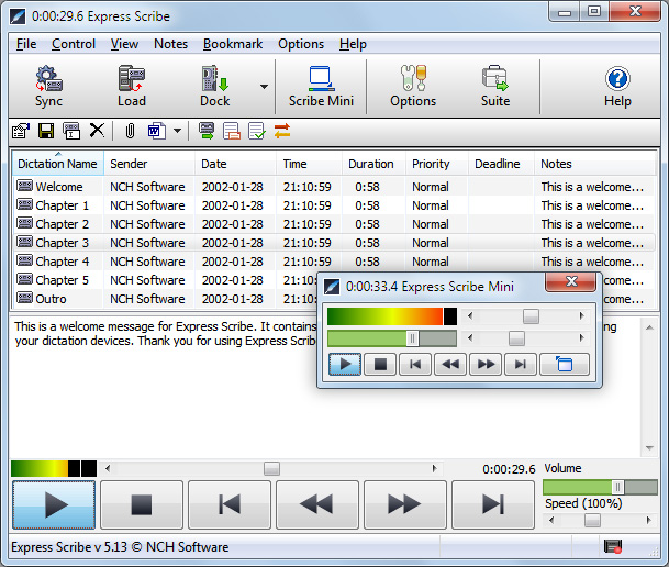 what does express scribe free version