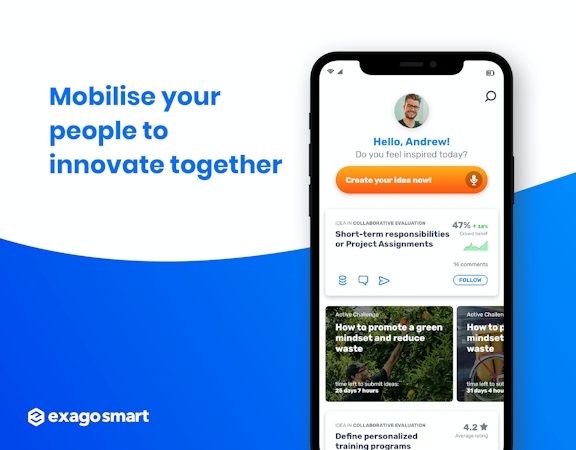 Exago Smart screenshot: Mobilise your people to innovate together