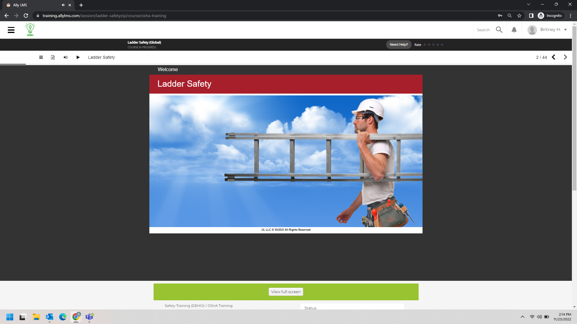 Ally LMS Software - Safety Training