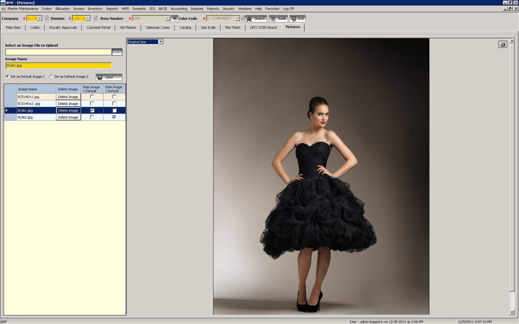 AMT ERP screenshot: AMT ERP upload images