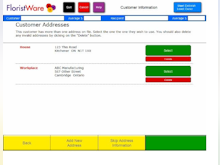 FloristWare Software - Add and save multiple addresses for the same customer with FloristWare